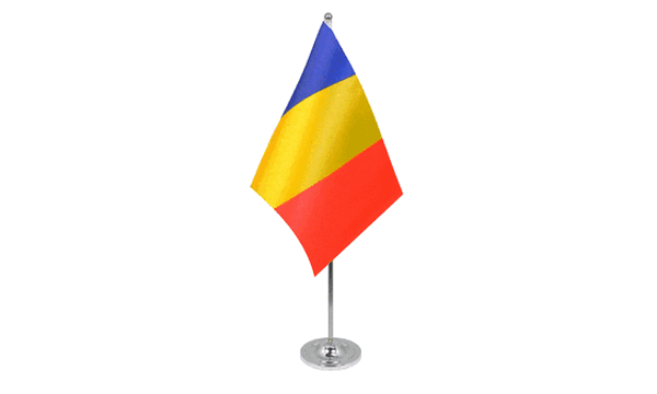 Romania Satin Table Flag